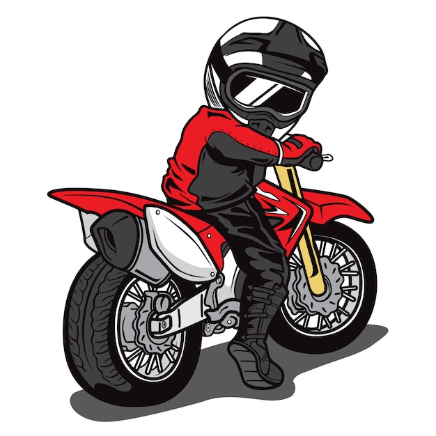 Motorcross rijder Cartoon vector