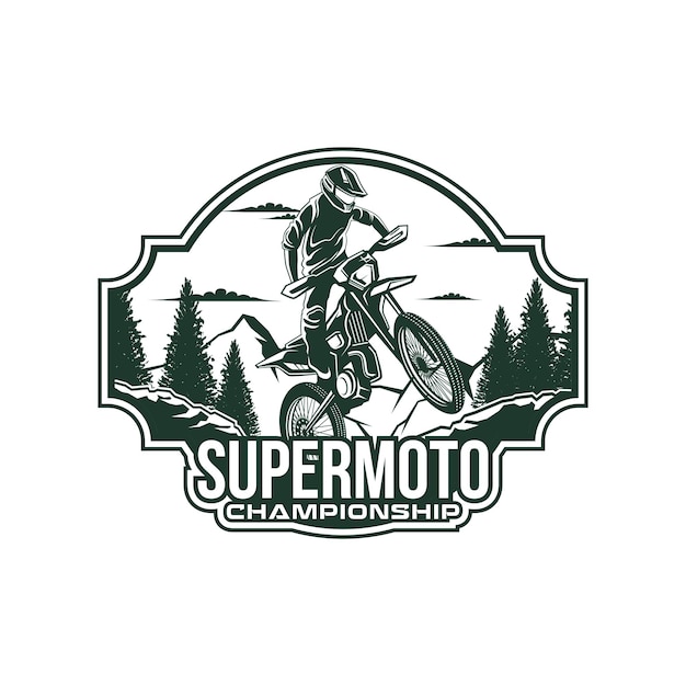 Motorcross Silhouet logo vector Motorcross Jump Illustratie Logo Inspiratie Vector