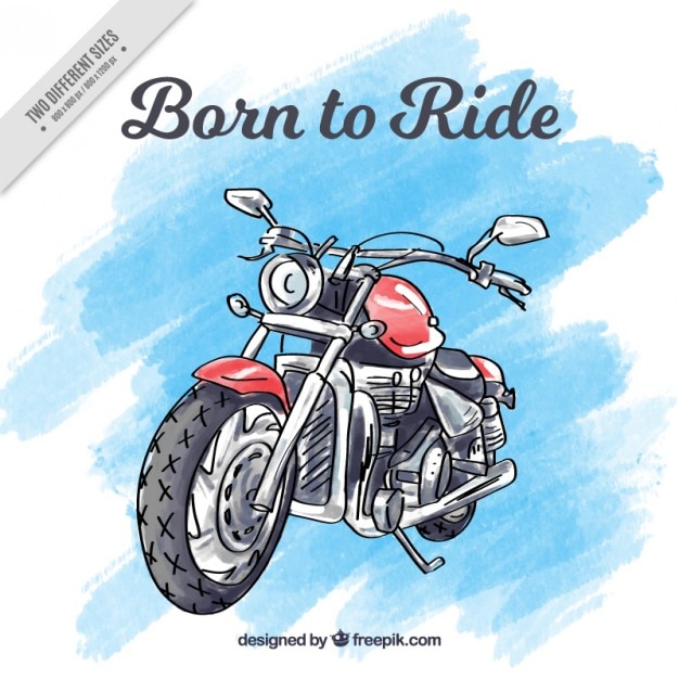 Vector motorcycle background hand painted