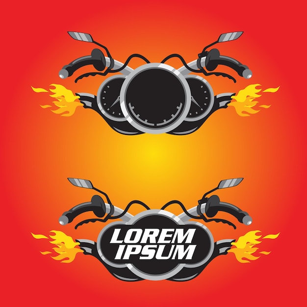 Vector motorcycle or bike dashboard logo illustration suitable for motorsport team workshop etc