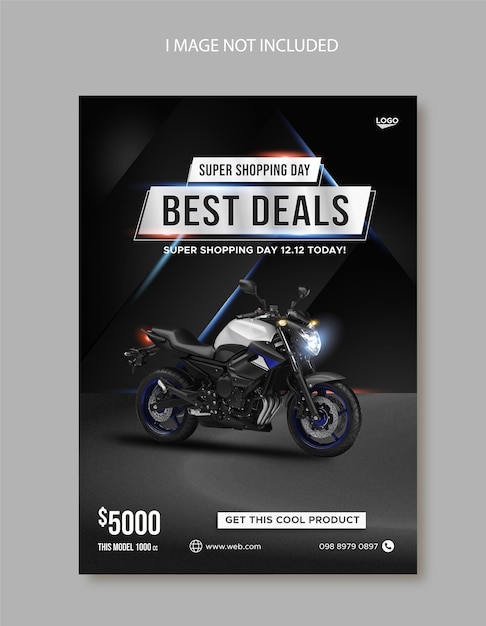 motorcycle or bike sale advertisement flyer