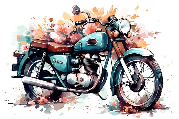 Motorcycle Chopper Bike Drive Hog aquarel abstracte achtergrond