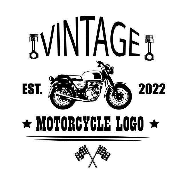 Vector motorcycle club, retro logo-sjablonen, super motoclub vintage badges vecto.