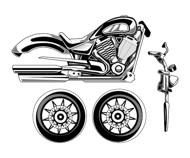 Motorcycle custom isolated