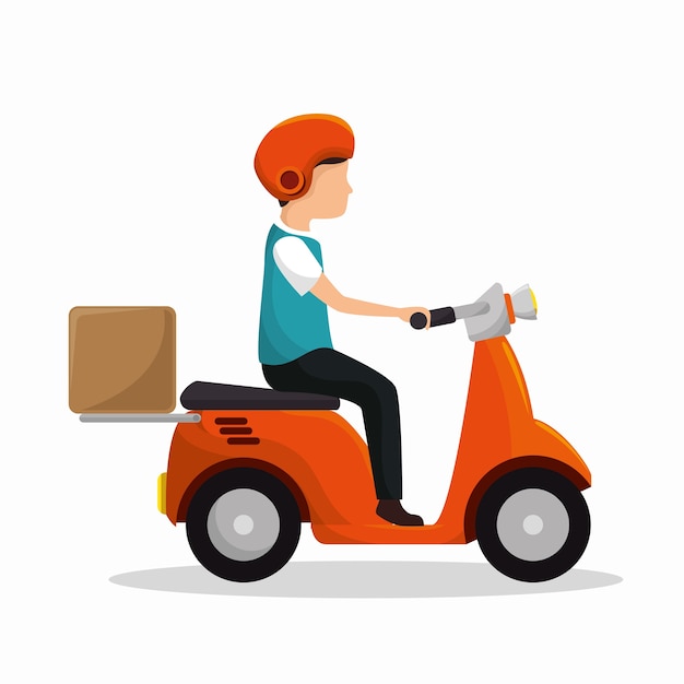 Motorcycle delivery service icon