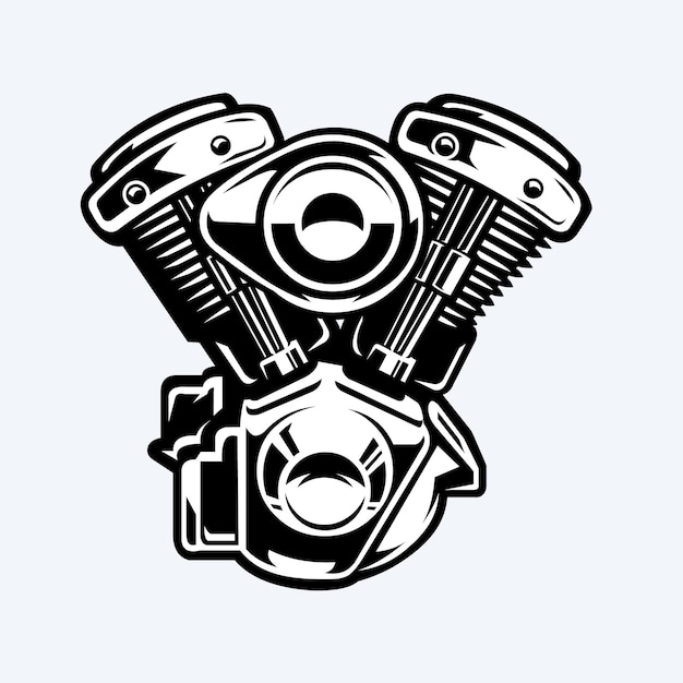 Premium Vector Motorcycle Engine Vector Art Monochrome Icons Symbols