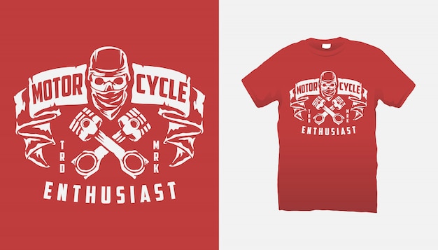 Vector motorcycle enthusiast tshirt design