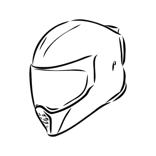 Icona di doodle del profilo disegnato a mano del casco del motociclo. protezione e velocità della moto, concetto di equipaggiamento di sicurezza. illustrazione dello schizzo vettoriale per stampa, web, mobile e infografica su sfondo bianco. moto