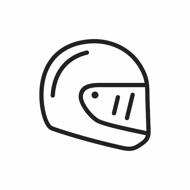 motorcycle helmet icon illustration in outline style