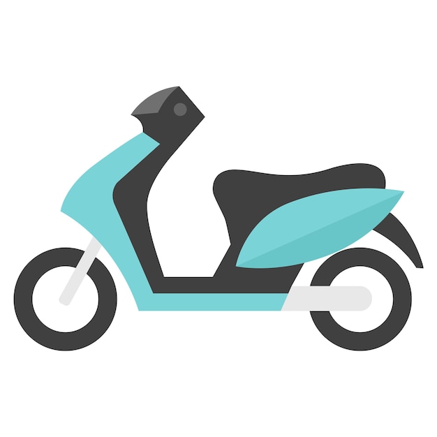 Motorcycle icon in flat color style