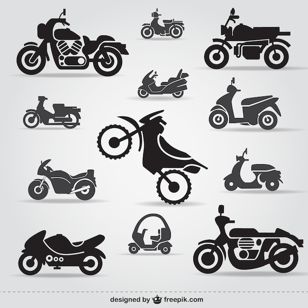 Vector motorcycle icons free