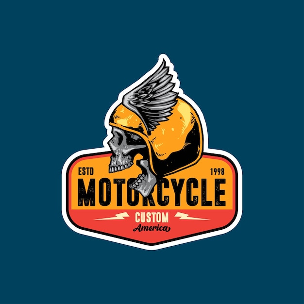 Motorcycle illustration for badge design