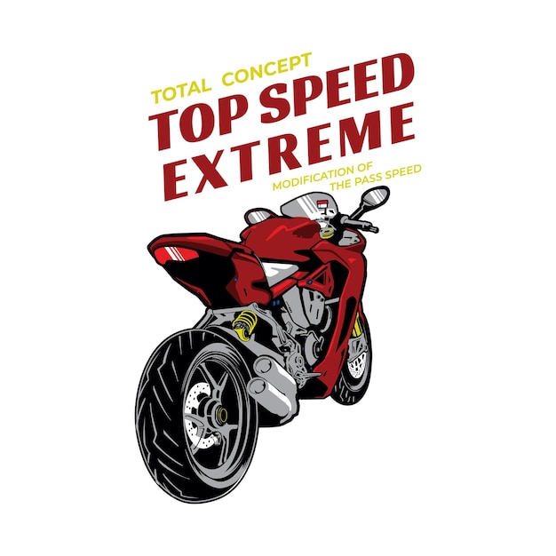 Vector motorcycle illustration with solid color