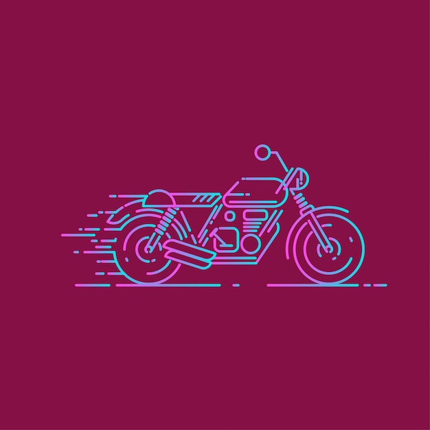 Motorcycle line icon with dash effect