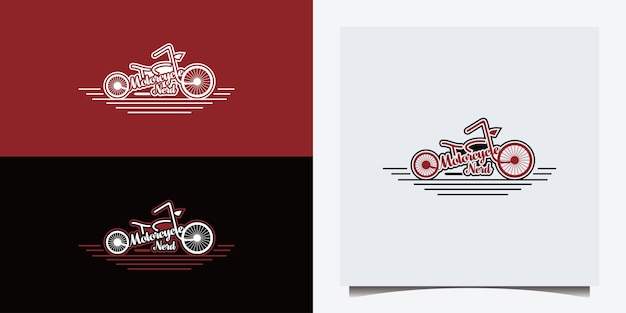 Vector motorcycle logo design with typography concept for automotive