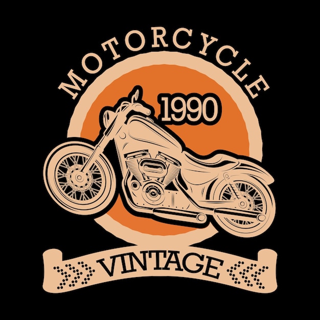 A motorcycle logo that says vintage on it