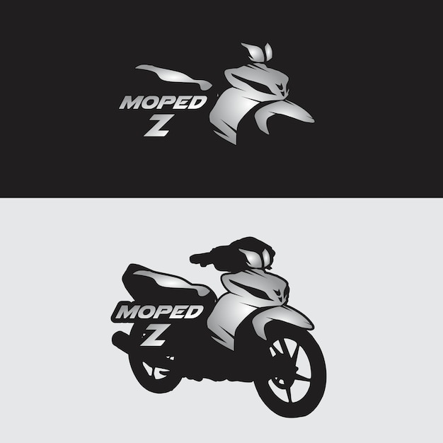 motorcycle moped racing logo ilustration