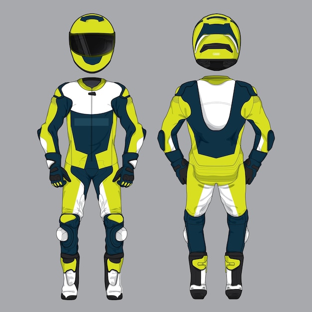 Motorcycle moto racing uniform design set mock up vector