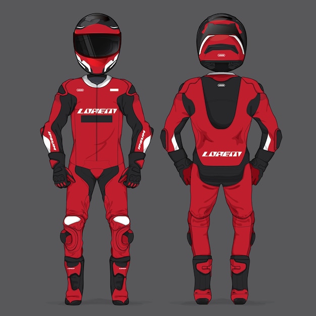 Vettore motocicletta moto corsa uniforme design set mock up vettore