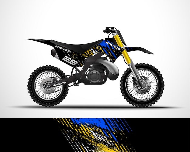 Motorcycle, motocross wrap decal and vinyl sticker design.