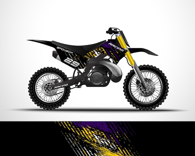 Motorcycle, motocross wrap decal and vinyl sticker design.