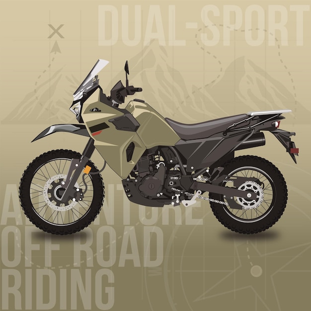 Вектор Мотоцикл off road dual sport adventure плакат