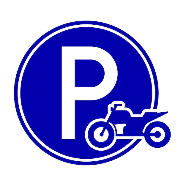 Segno di parcheggio per motocicli disegno vettoriale