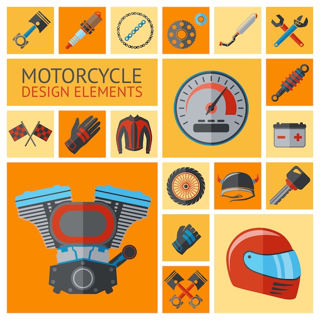 Комплект частей и элементов мотоцикла