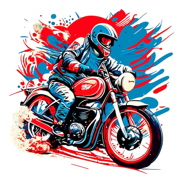 Motorcycle Race Graffiti Illustration