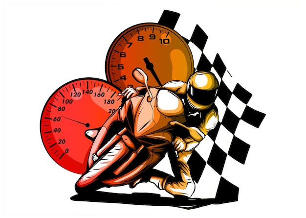 Vector motorcycle racer sport vector illustration