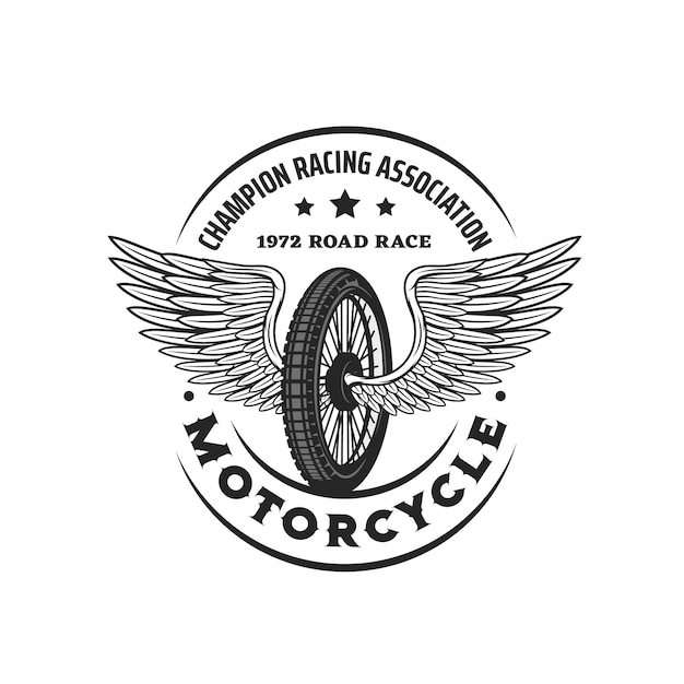 Motorcycle racing sport association vintage icon symbol