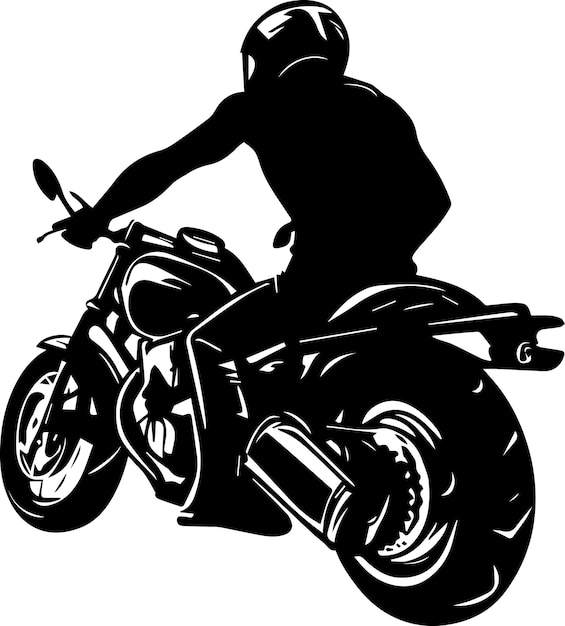 Motorcycle rider back side tattoo illustration 6