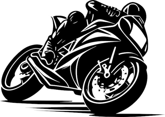 Монохромный Дизайн Логотипа Мотоциклист Гонки Стиль Монохромный Дизайн
