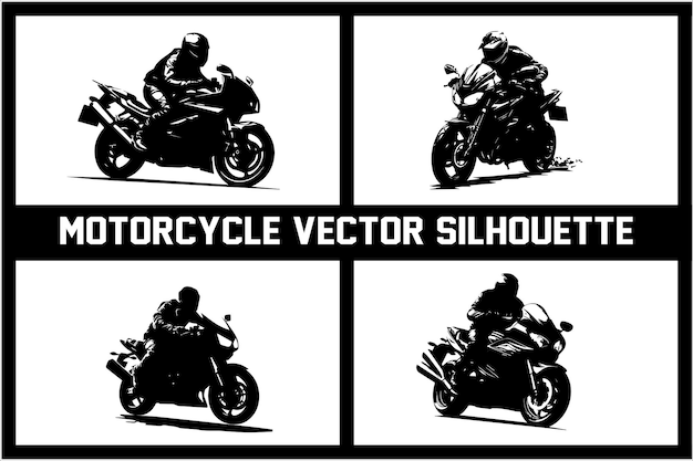 Vector motorcycle rider silhouette vector illustration