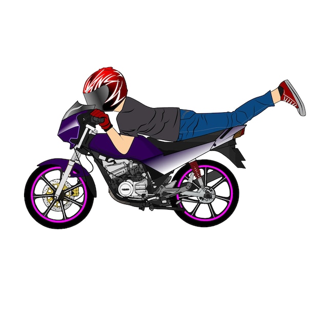 Vector motorcycle rider