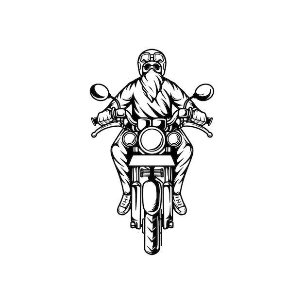 Motorcycle riding hand drawn