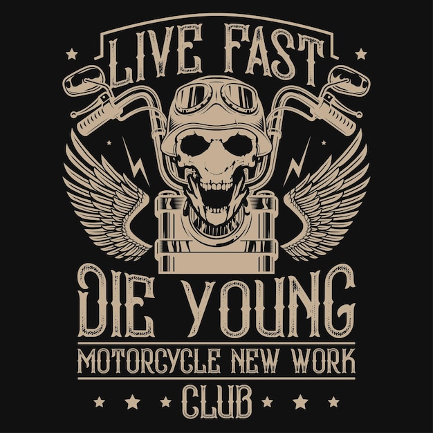 Motorcycle riding vintage graphics tshirt design