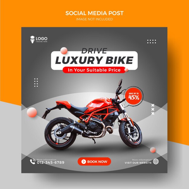 Premium Vector Motorcycle sales banner social media post and bike social media design, motorcycle online banner