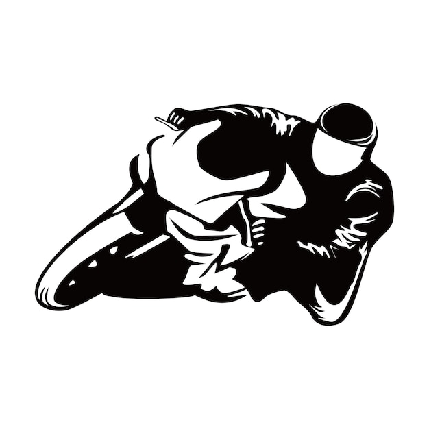 Vector motorcycle silhouette design fast biker sign and symbol sport motorbike illustration