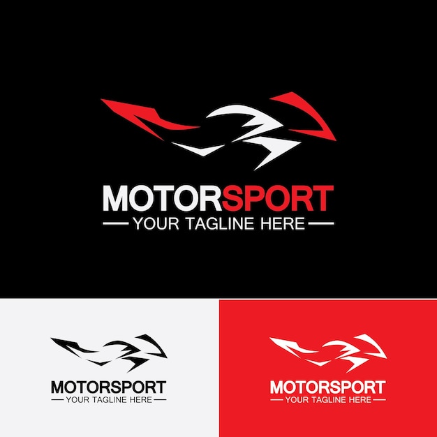 Modello di progettazione dell'illustrazione di vettore del simbolo del logo dello sport della motocicletta