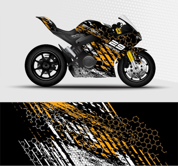 Motorcycle Sportbikes wrap decal racing stripes with abstract beckground