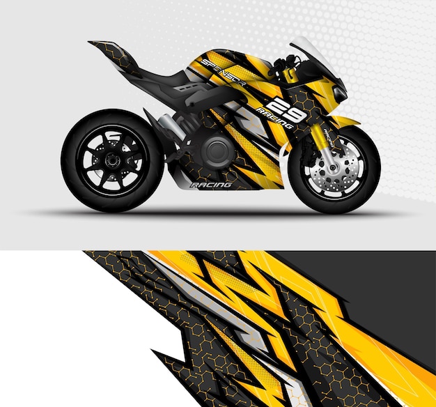 Motorcycle sportbikes wrap decal racing stripes with abstract beckground