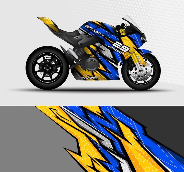 Motorcycle Sportbikes wrap decal racing stripes with abstract beckground