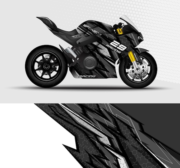 Мотоцикл спортбайки обернуть наклейку гоночные полосы с абстрактным рисунком