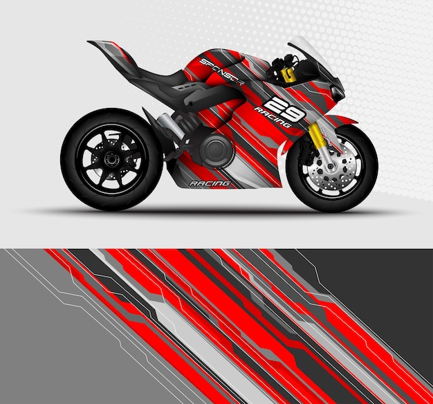 Vettore moto sportbikes avvolgere decalcomania e design adesivo in vinile