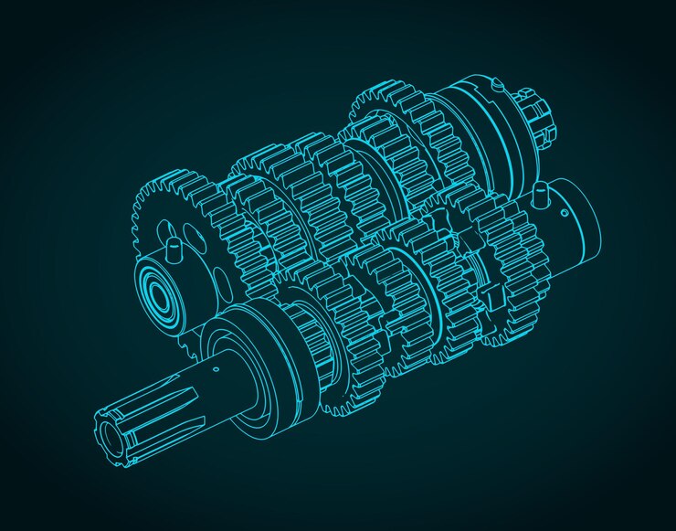 Vector motorcycle transmission blueprint
