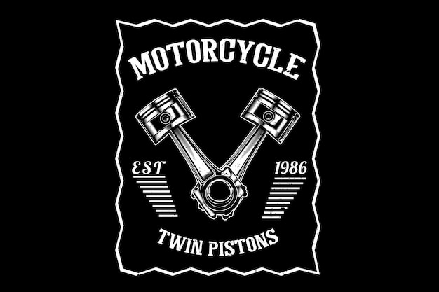 Vector motorcycle twin pistons silhouette design