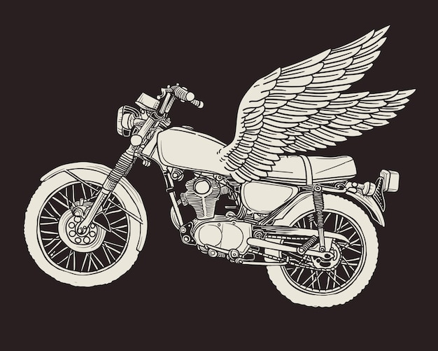 motorcycle with wing racing club logo