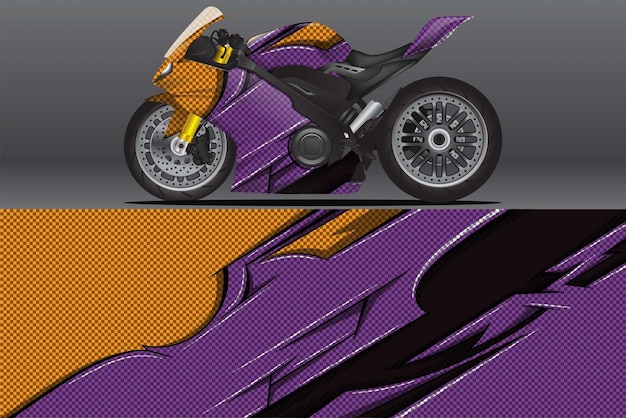 Motorcycle wrap decal and vinyl sticker design Concept graphic abstract background for wrapping