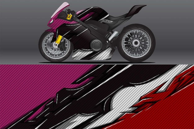 Decalcomania avvolgente per motociclette e design adesivo in vinile sfondo astratto grafico concettuale per il confezionamento